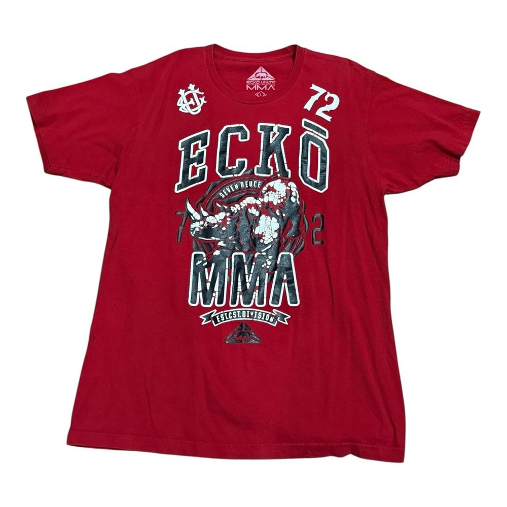Ecko Unltd Shirt Mens Large Red MMA Rhino Graphic Tee Undeated 72 Athletic